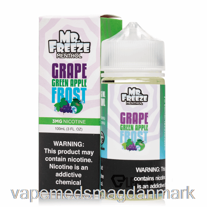 Engangs Vape Danmark Grape Green Apple Frost - Mr Freeze - 100ml 0mg
